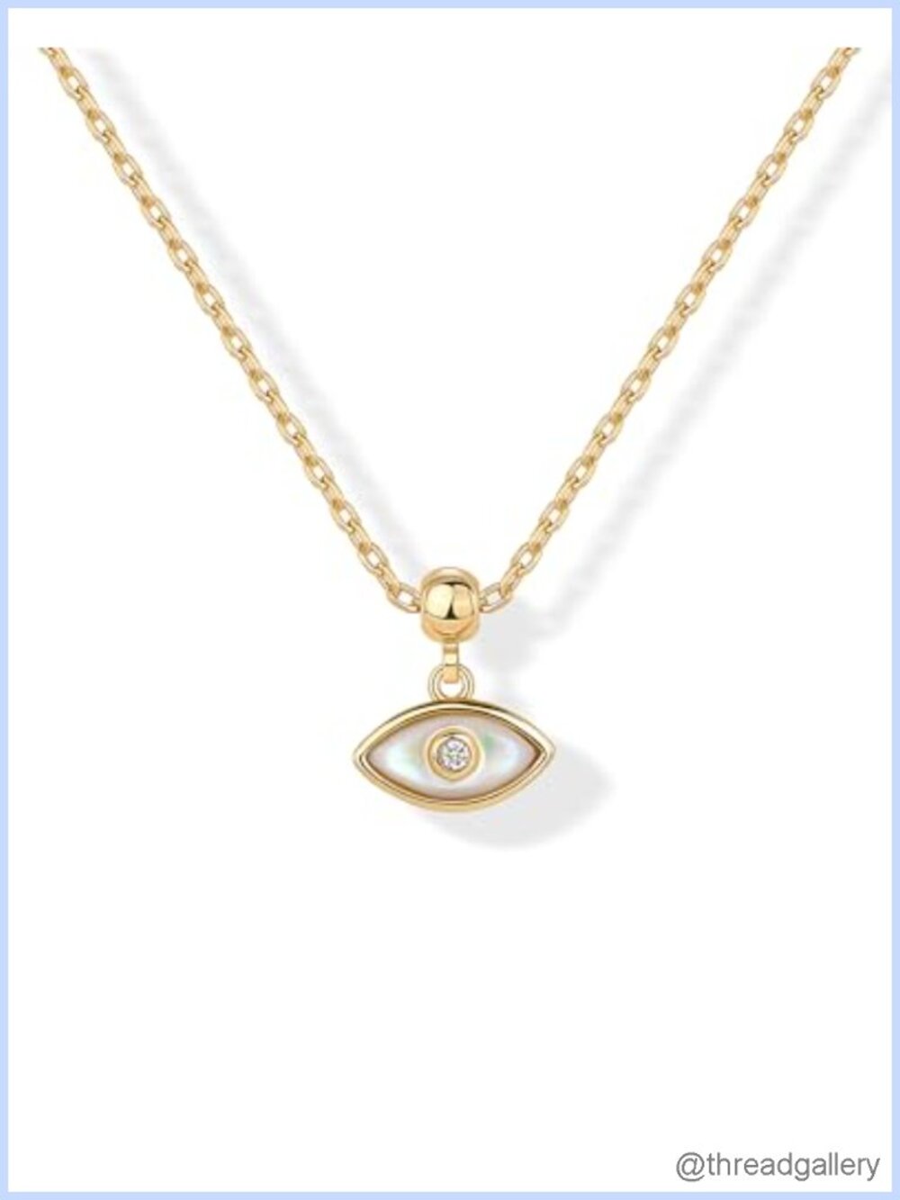 14K Gold Plated Evil Eye Charm Necklace with Removable Charms